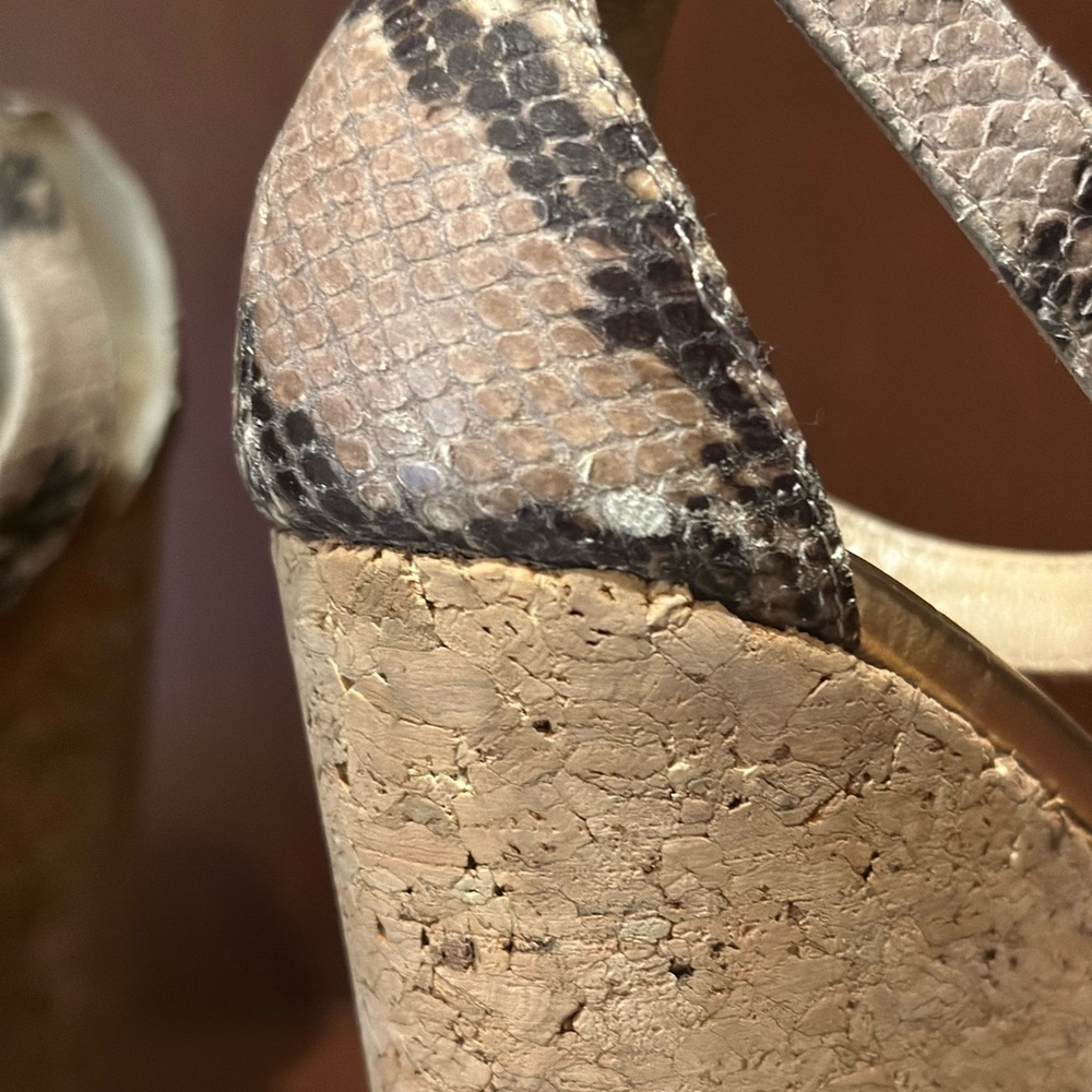 Jimmy Choo Python T-Strap Wedge Sandals - image 8